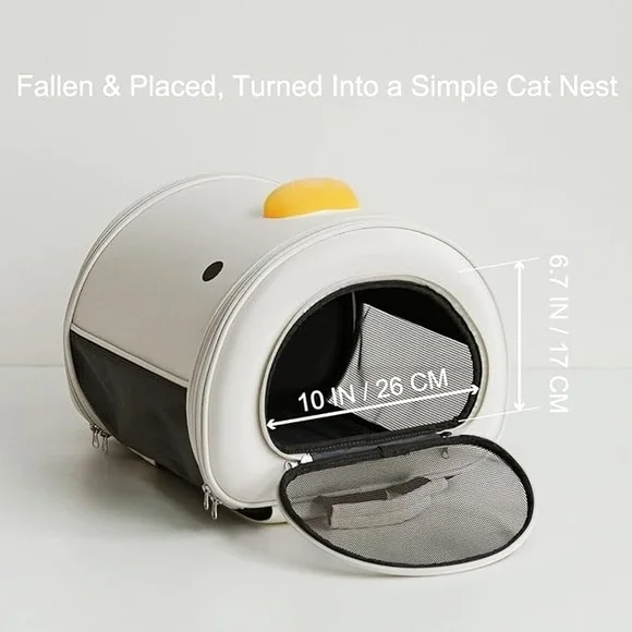 Chic White and Yellow Cat Travel Backpack - Picture 5 of 13